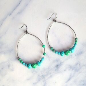 Turquoise and Silver Drop Earrings